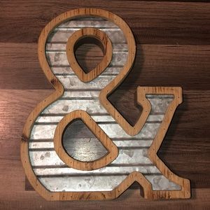 “&” home decor sign